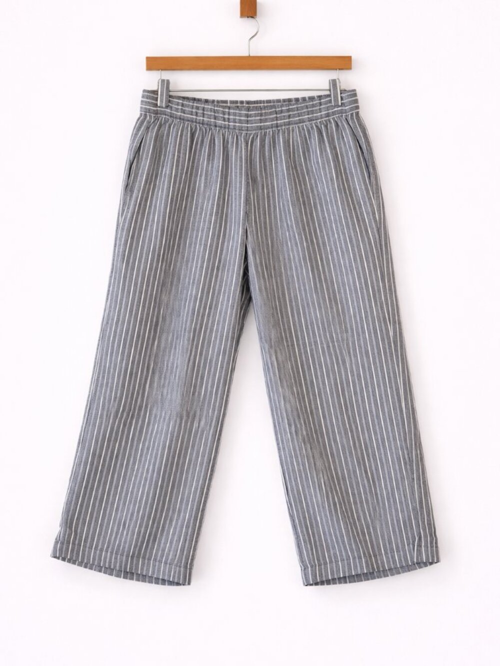 Old Navy Linen Blend‎ Striped Cropped Pants Women's Size Large